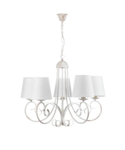 LAMPADARIO "POMPEI" CON 5 PUNTI LUCE IN METALLO, E14